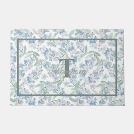 Tapete Algodão francês Sage Green Floral Monograma