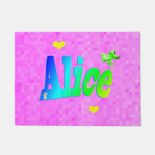 Tapete Alice, Meninas Nomeiam Logotipo Com Corações,