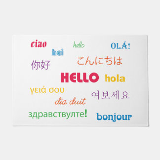 Tapete Alô em muitos idiomas branco colorido