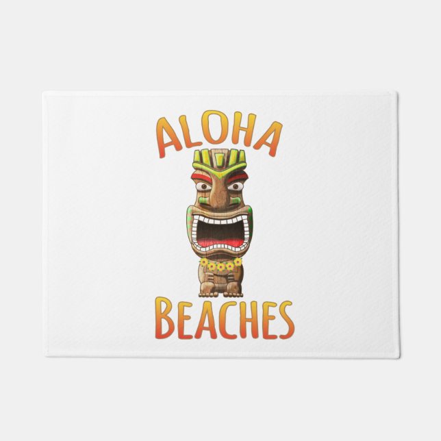 Tapete Aloha Hawaiian engraçado Tiki das praias (Frente)