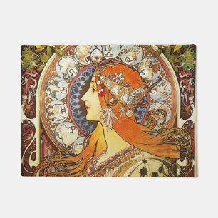 Tapete Alphonse Mucha La Plume Zodiac Art Nouveau Vintage