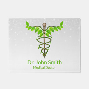 Tapete Alternativo Médico Caduco Verde Folha Branca