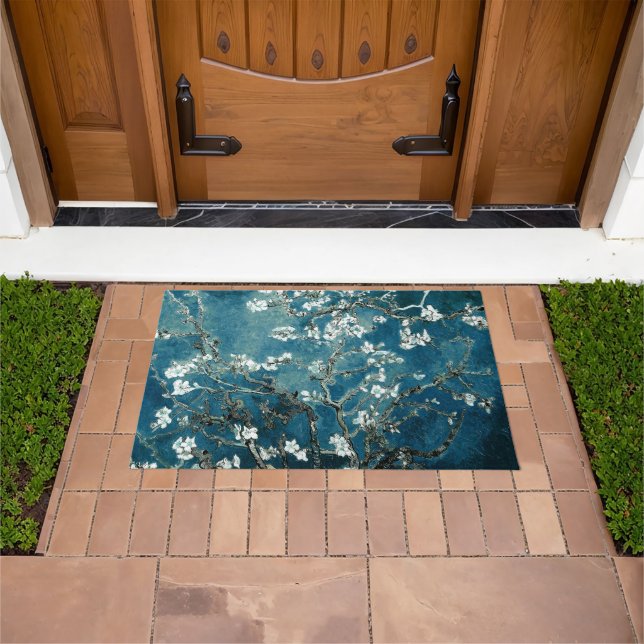 Tapete Amêndoas de Teal Escuro por Van Gogh Door Mat (Ar livre)