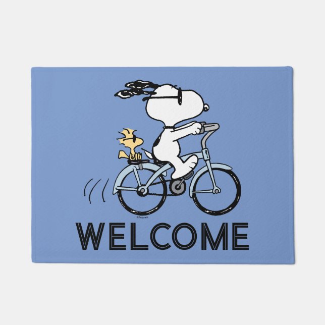 Tapete Amendoins | Bicicleta Snoopy & Woodstock (Frente)