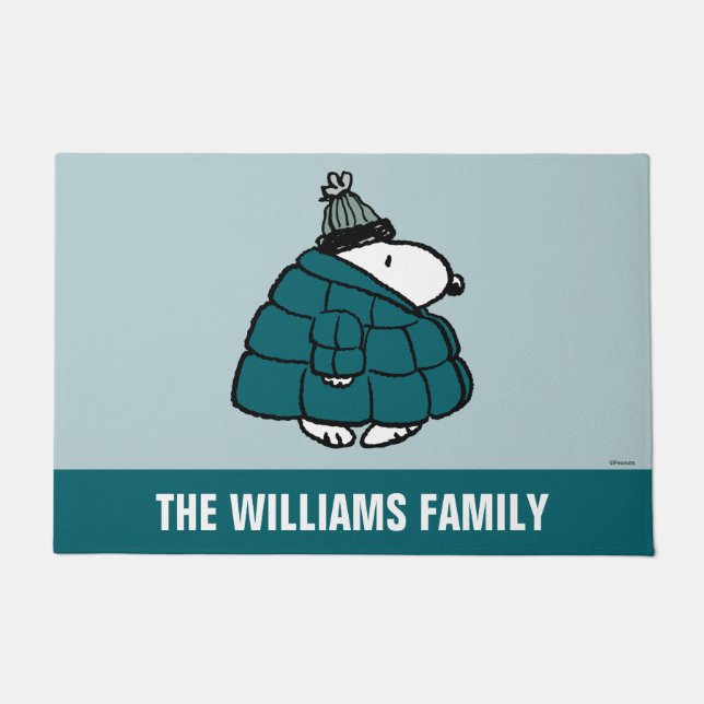 Tapete Amendoins | Jaqueta Puffer de inverno de Snoopy (Frente)