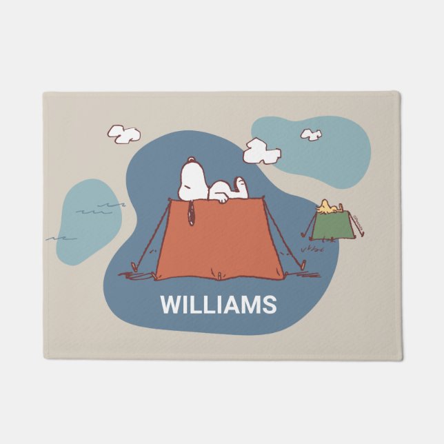 Tapete Amendoins | Snoopy & Woodstock | Adicione seu nome (Frente)