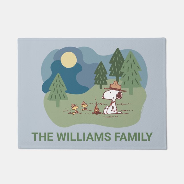 Tapete Amendoins | Snoopy & Woodstock | Adicione seu nome (Frente)