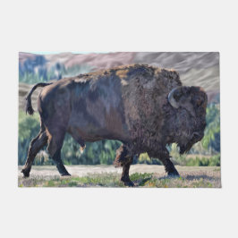 Tapete American Bison Roaming no Grassland Setting