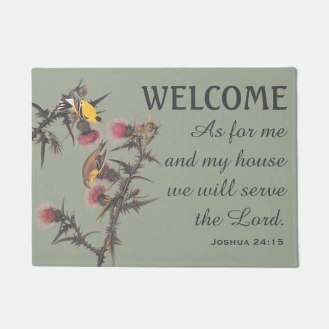 Tapete American Goldfinch Birds e Verse Doormat (Frente)
