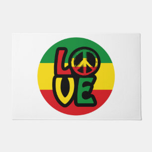 Tapete AMOR com símbolo de paz, estilo reggue