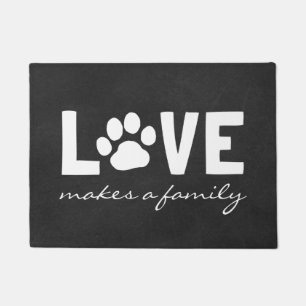 Tapete Amor Faz Uma Família Impressão de Pata de Cães