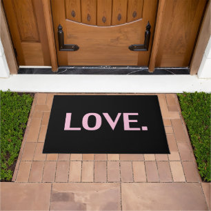 Tapete "amor" letras cor-de-rosa fundo preto -
