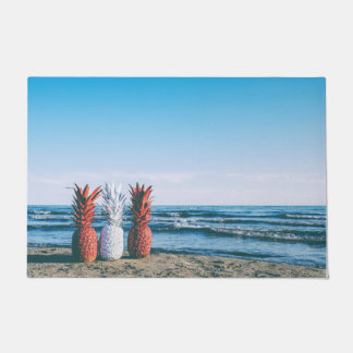 Tapete Ananases coloridos na praia