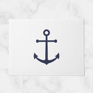 Tapete Âncora Azul Marinho Náutico