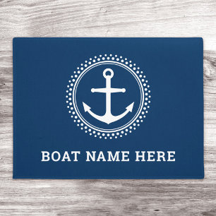 Tapete Âncora náutica com nome de barco personalizado a