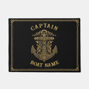 Tapete Âncora Personalizada do Nome do Capitão Náutico do