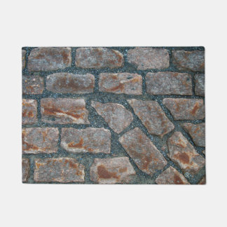 Tapete Andar Vermelho Antigo De Tijolo Na Velha Porta De