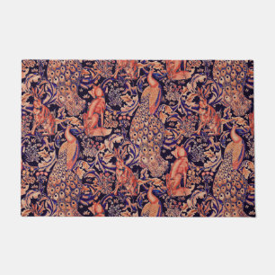 TAPETE ANIMAIS FLORESTAIS, FOX, PEACOCK, PINTOS DE PAPEL 