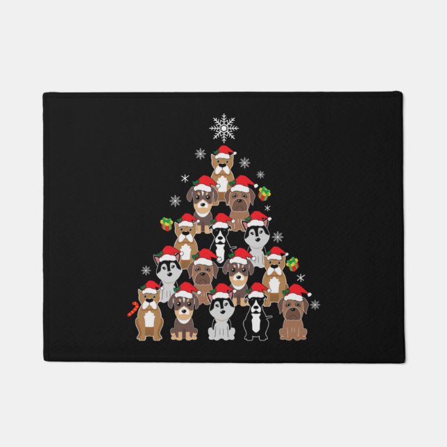 Tapete Animais sentados na neve com luzes Papais noeis de (Frente)