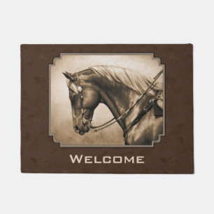 Tapete Antigo Quarto Oeste Horse Sepia Brown