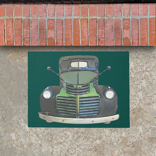 Tapete Antiguidade 1947 Truck Sketch Door Mat Rug (Criador carregado)
