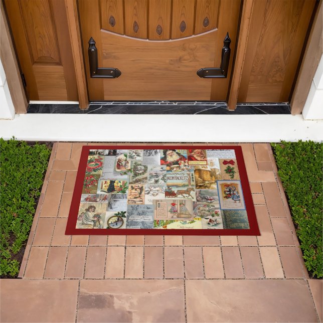 Tapete Antiguidade Vitorina de Natal Ephemera Collage Art (Ar livre)