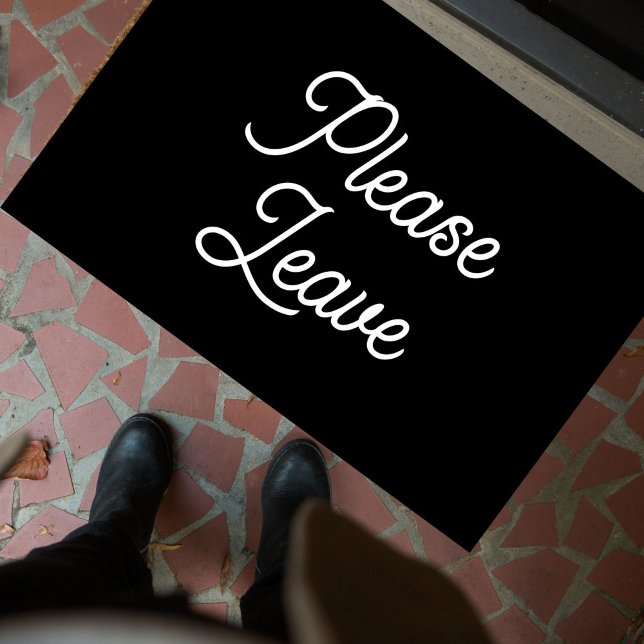 Tapete Apresentação engraçada "Por Favor Sair" Citação Si (Please Leave, reads this funny, sarcastic doormat for introverts, the antisocial, and happy loners!)
