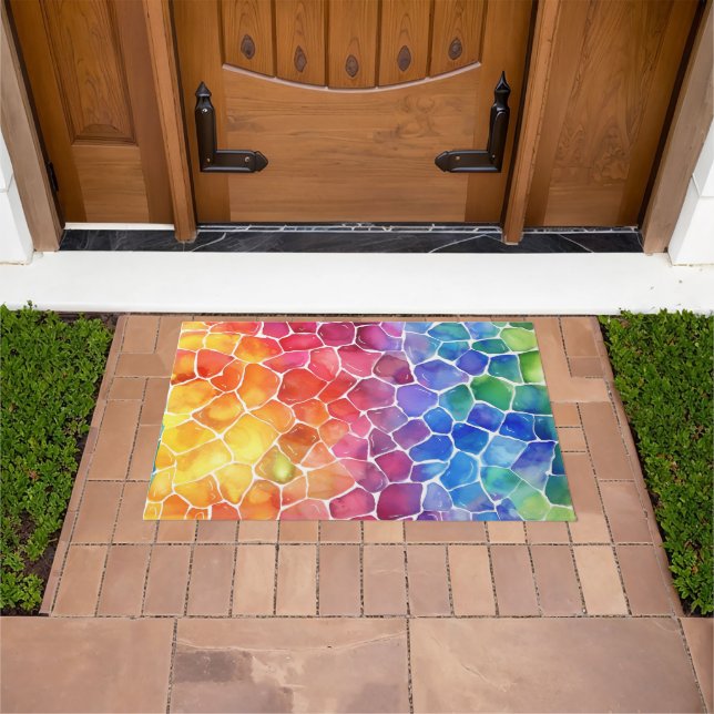 Tapete Aquarela Arco Arco-Íris Vidro Estampado (Ar livre)