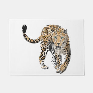 Tapete aquarela leopardo gato da selva animal pintado ver