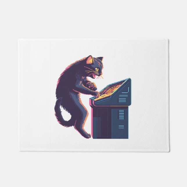 Tapete Arcade Meowster � Gato Gamer Nostálgico (Frente)