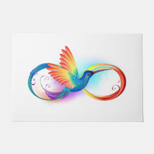 Tapete Arco-íris Hummingbird com símbolo Infinito