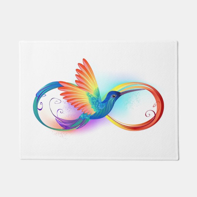 Tapete Arco-íris Hummingbird com símbolo Infinito (Frente)