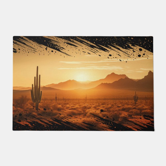 Tapete Arizona Sunset Sahuaro Deserto Sudoeste (Frente)