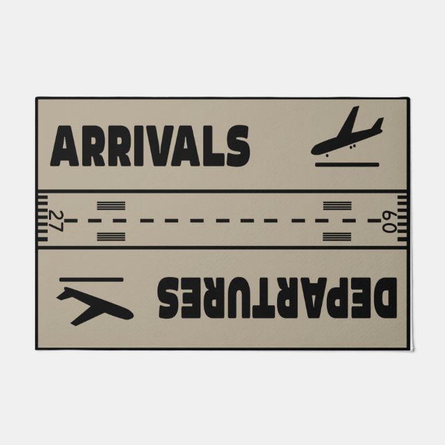 Tapete Arrivals & Departures Doormat, Funny Airplane (Frente)