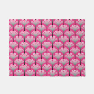 Tapete Art Deco Lily, Fuchsia Pink e Cinzas Prateadas