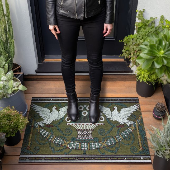 Tapete Art Deco Sage Green Doves de Walter Crane (Criador carregado)