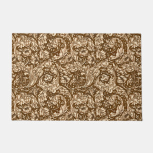 Tapete Art Nouveau Acanthus Folhas e Flores, Castanho 