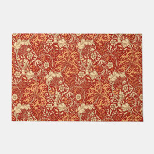 Tapete Art Nouveau Seaweed Floral, Coral Laranja Profundo