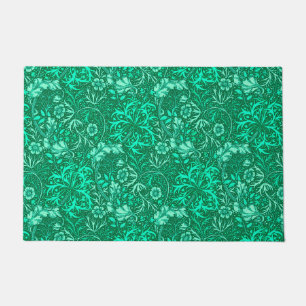 Tapete Art Nouveau Seaweed Floral, Turquesa e Aqua