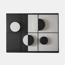 Arte Abstrata Geométrica Minimalista Preto e Branc