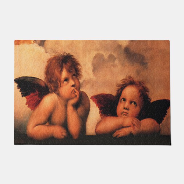 Tapete Arte angélico do querubim de Raphael (Frente)