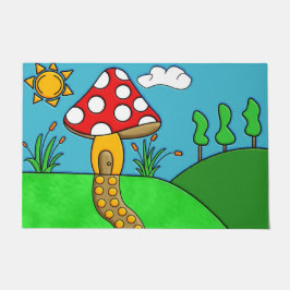 Tapete Arte de Fungos da Floresta Caprichosa
