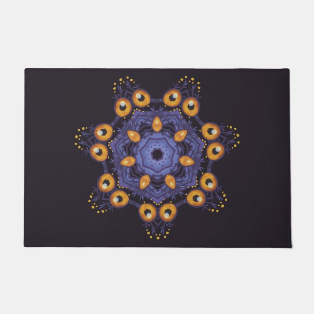 Tapete Arte de Mandala de Monstro Fofo e Assustador para  (Frente)