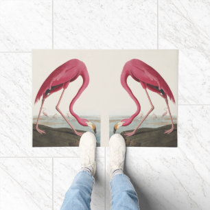 Tapete Arte de Pássaro Rosa Flamingo Americano Vintage Au