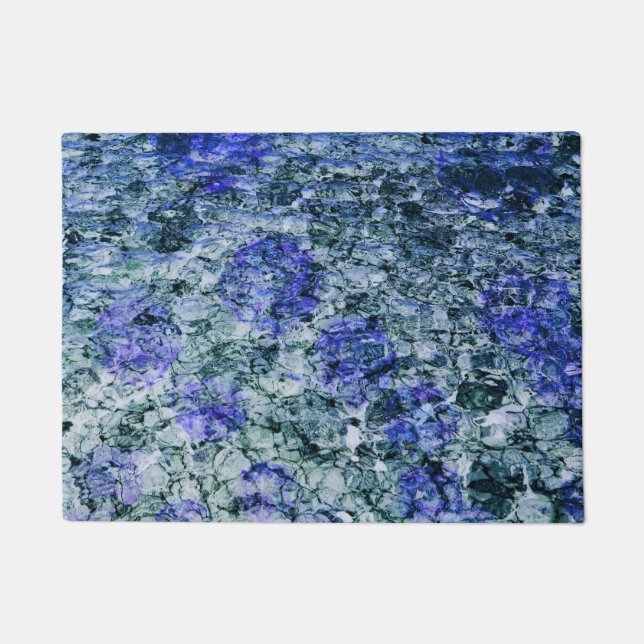 Tapete Arte digital sobre fundo abstrato de cor azul (Frente)
