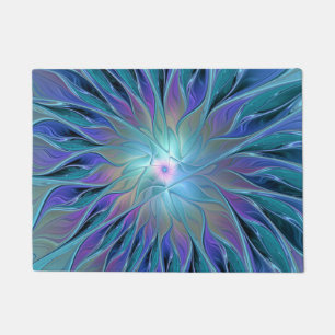 Tapete Arte Fractal Abstrato de Sonho Roxo Azul