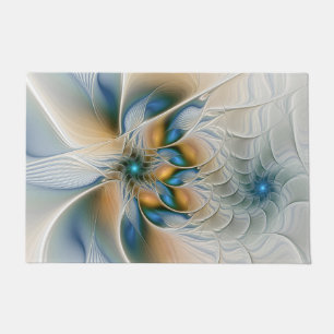 Tapete Arte Fractal, Abstrato Fantasia, Com Azul