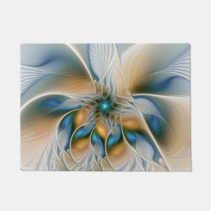 Tapete Arte Fractal, Abstrato Fantasia, Com Azul