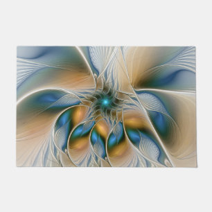 Tapete Arte fractal de fantasia abstrata com azul
