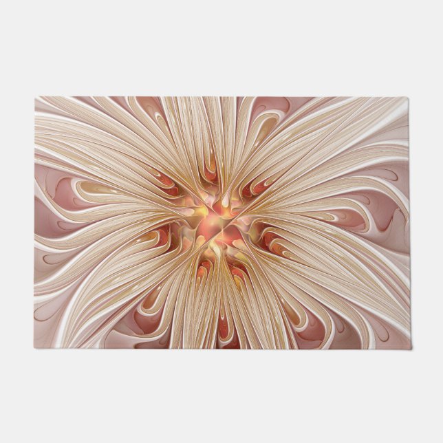 Tapete Arte Fractal do Pastel de Pêssego abstrato Moderno (Frente)